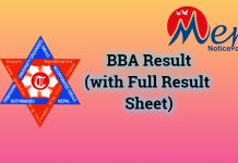 BBA result : Tribhuvan University (With full result-sheet)