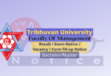 BBA and BIM Semesters Chance Examination Schedule Faculty of Management Notice